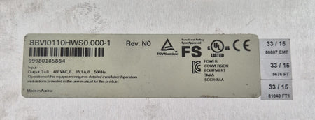 B&R Automation ACOPOS Multi I0110S 8BVI0110HWS0.000-1 industrial inverter