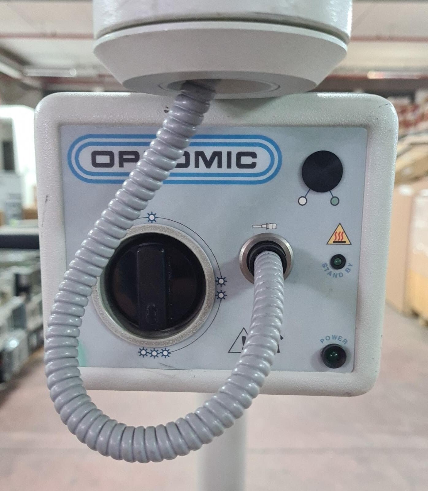 OPTOMIC OP-C12 & OP-TVB Counterweight Surgical Microscope f-200mm W/ Stand