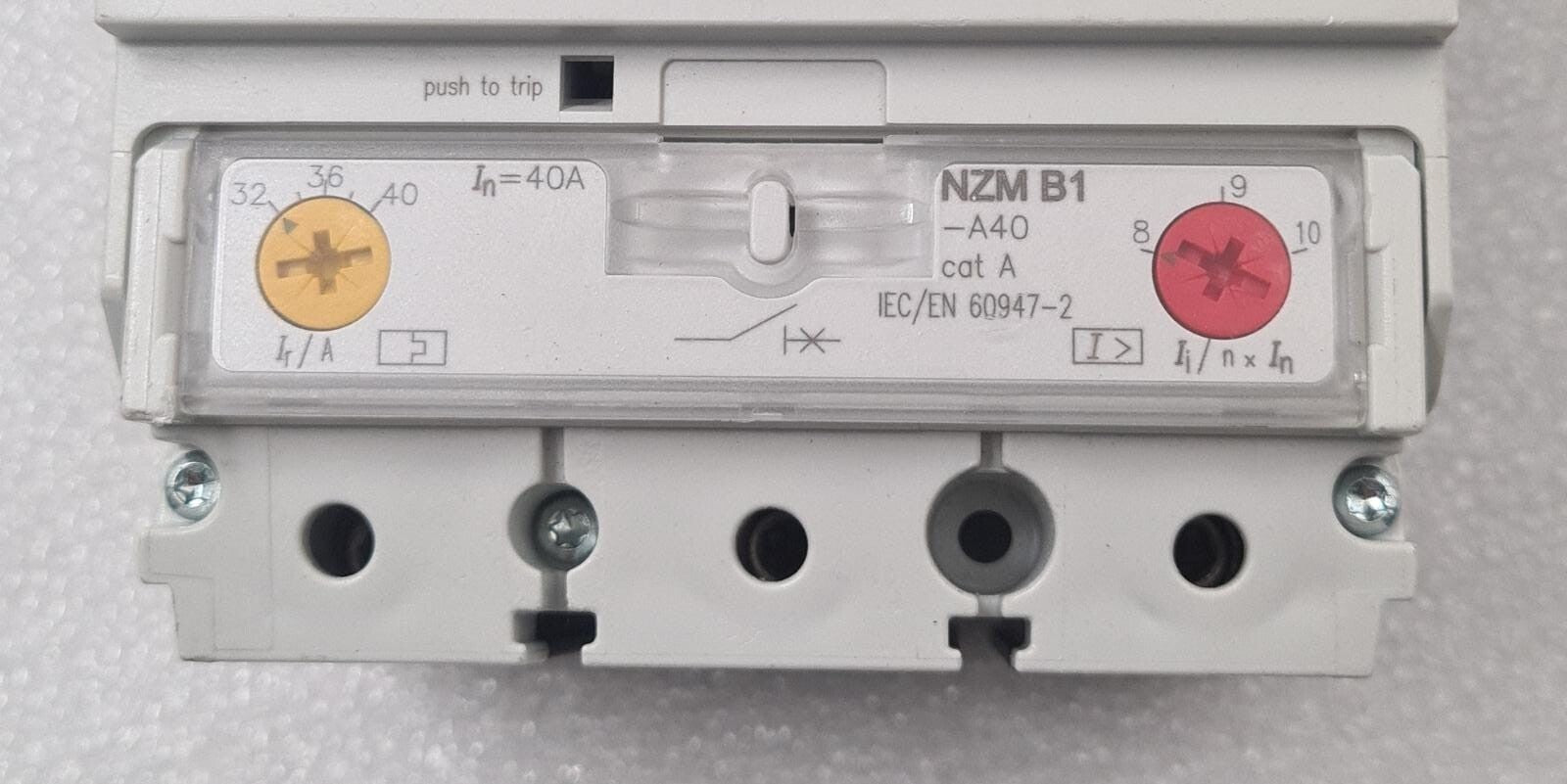Moeller NZM 1 B1-A40 3 Pole Circuit Breaker 60947 DIN VDE 0660 690V AC