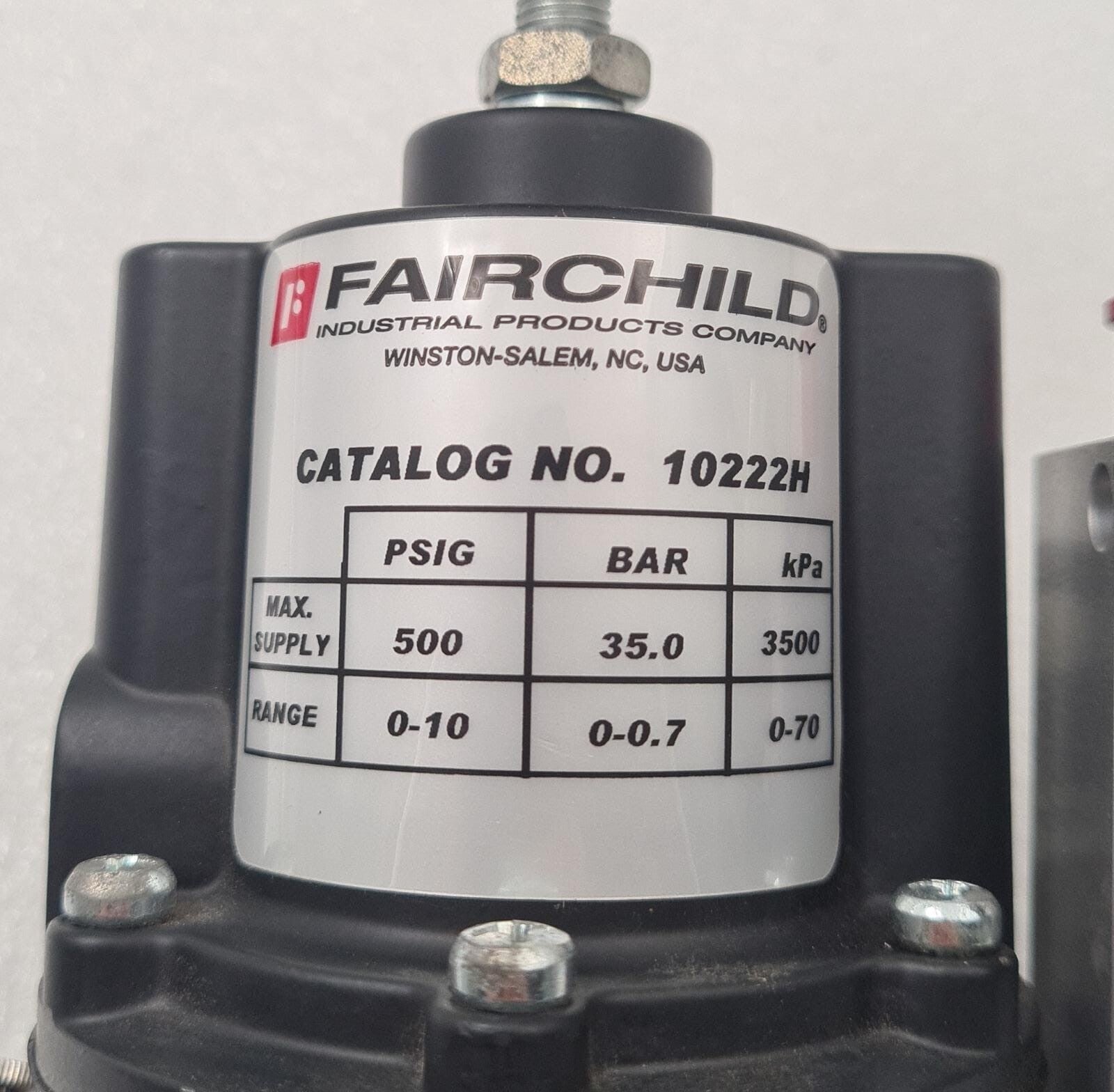 FAIRCHILD 10222H Pneumatic Precision Regulator 500PSI 35BAR 3500kPa #1