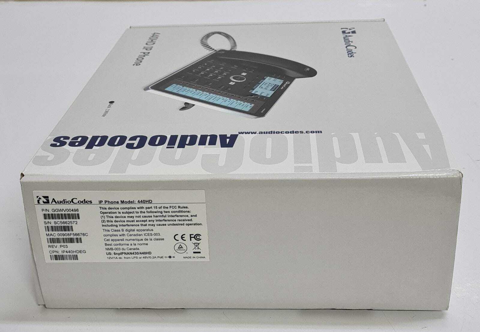 NEW - AudioCodes 440HD IP Phone GGWV00496 REV P03 IP440HDEG (Black)
