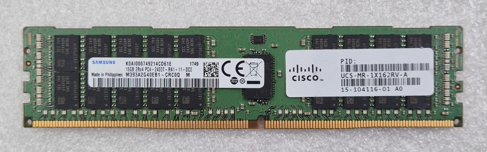 [LOT 8 PCS] Samsung 16GB 2Rx4 PC4-2400T M393A2G40EB1-CRC0Q Server Memory RAM