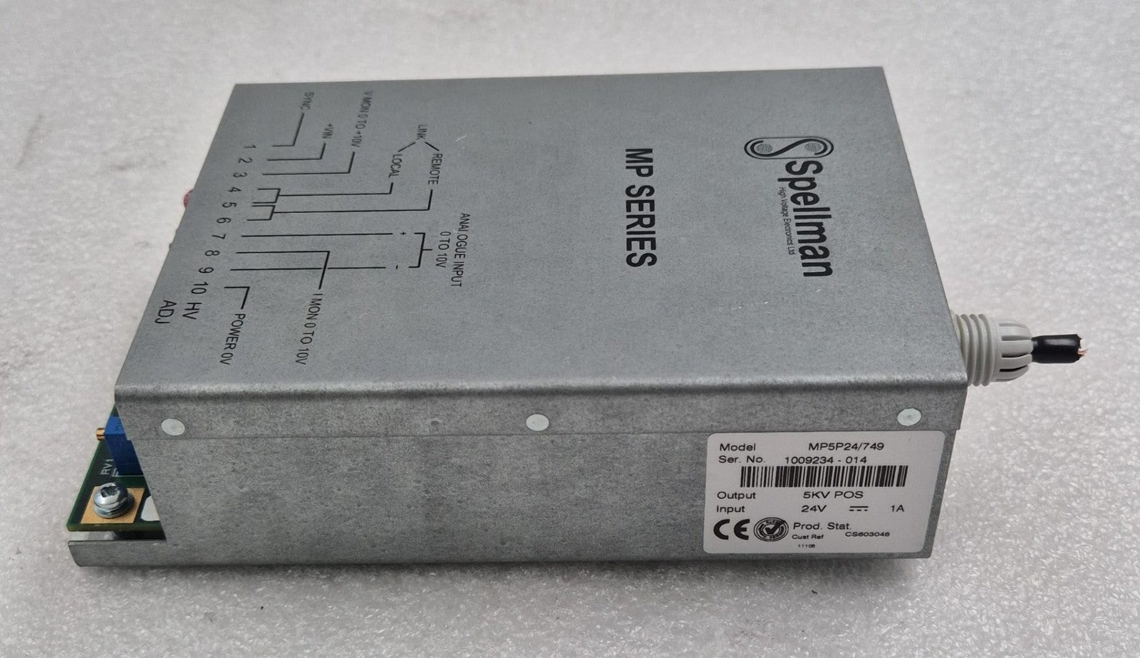 Spellman MP SERIES MP5P24/749 5KV POS High Voltage Electronics Power Supply