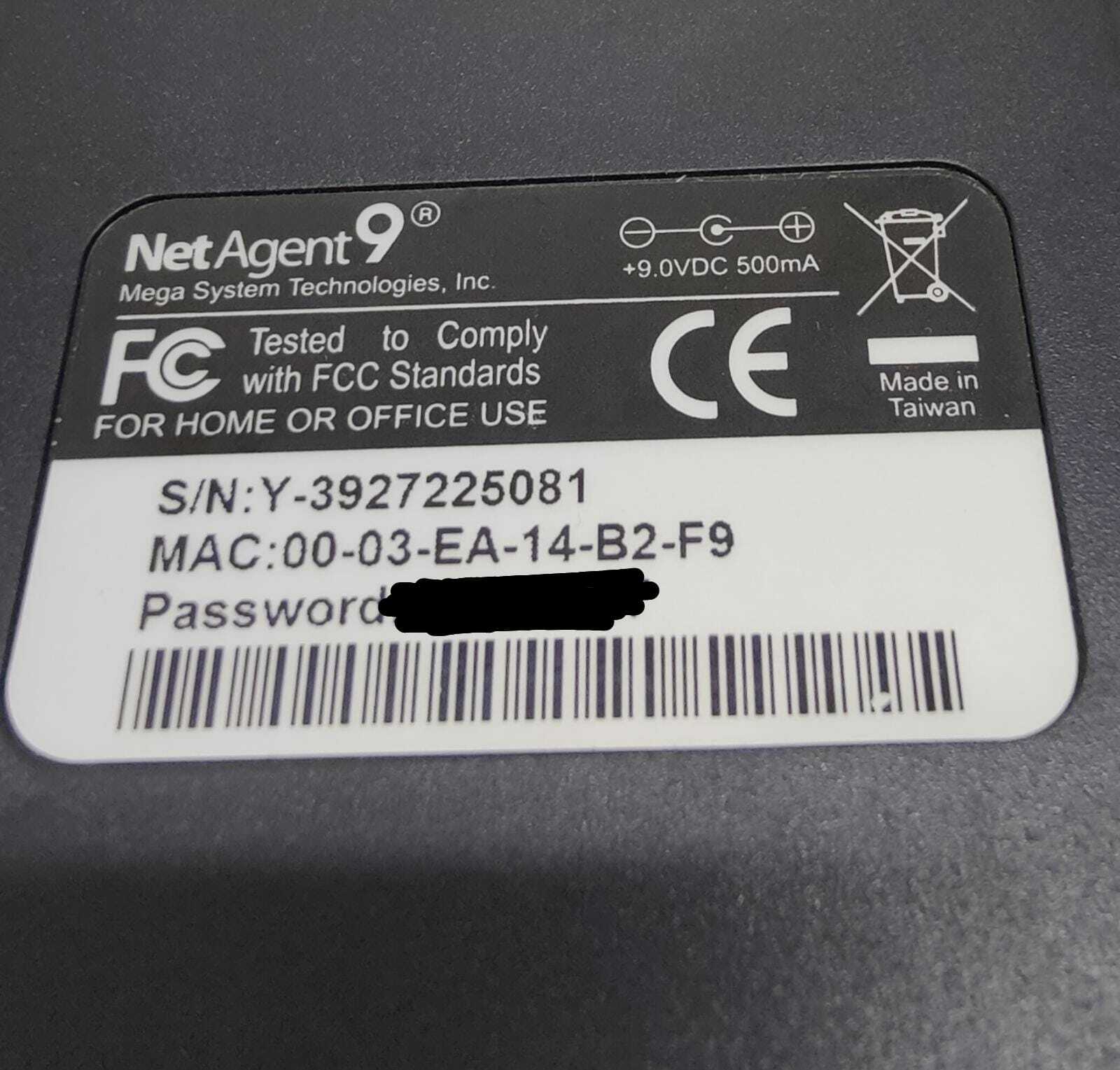 Net Agent 9 Mega System Technologies With the original cable