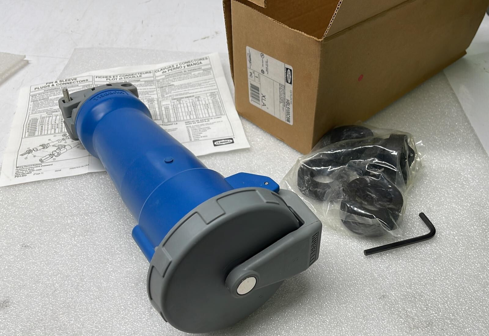 NEW - HUBBELL HBL5100C9W 4 POLE 5 WIRE GROUNDING 100A 3Ohm 120/208V