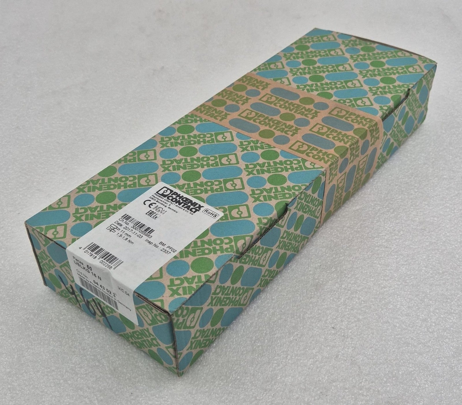 [50pcs] NEW - Phoenix USLKG 16 N 0443023 Grounding Terminal Block Yellow-Green