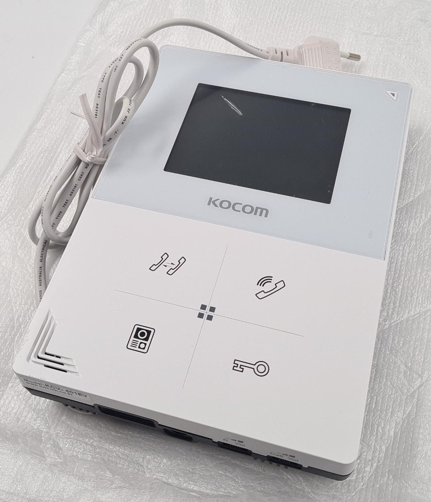 KOCOM KCV-401EV 4.3" White TFT LCD Color Video Phone Door Camera Touch Intercom