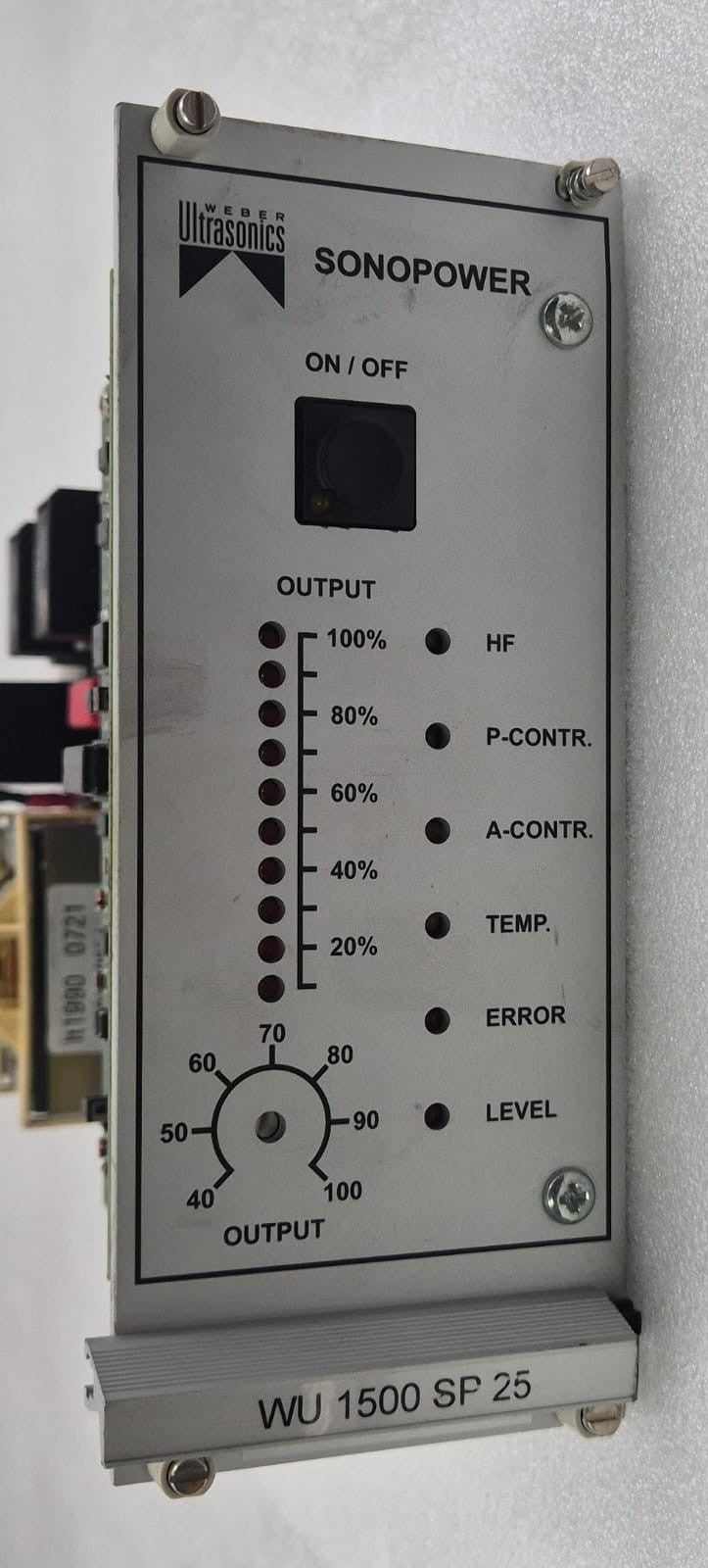 WEBER SONOPOWER WU 1500 SP 25 front control panel close-up