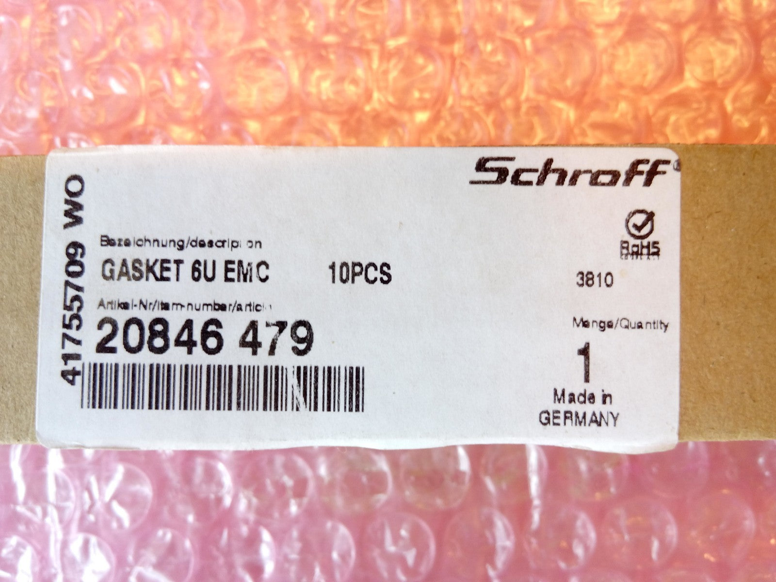 Schroff Gasket 6U EMC 20846-479 [10 PCS]