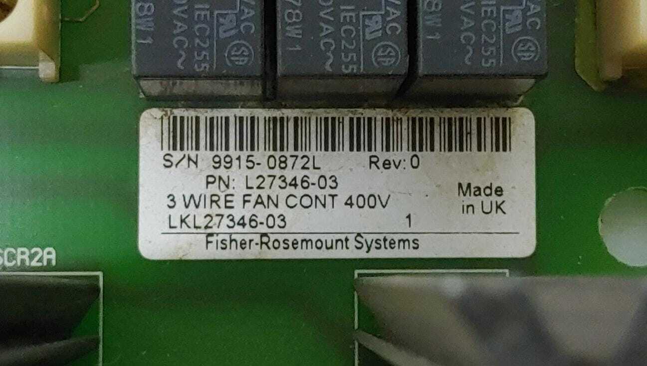 FISHER ROSEMOUNT-System CIRCUIT BOARD / L27346-03 REV0 / 3 WIRE FAN CONT 400V