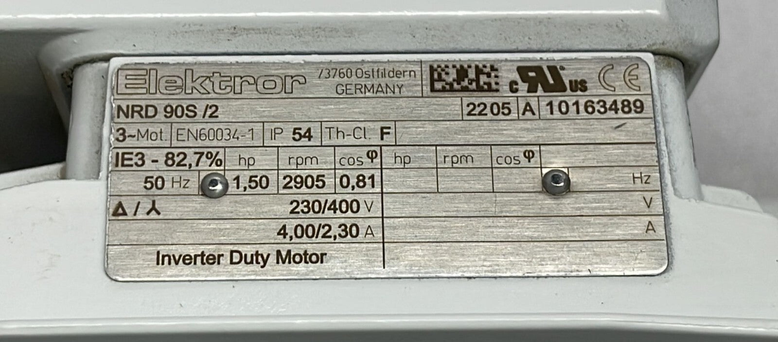 Elektror D064 /FU /UR Airsystems Blower NRD 90S/2 10163489