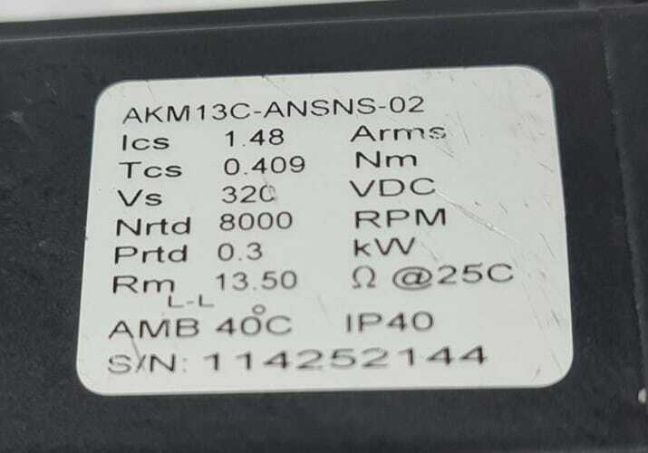 Kollmorgen 3 PM SERVOMOTOR AKM13C-ANSNS-02 Servo Motor 8000 rpm