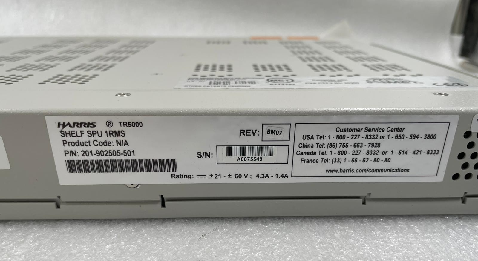 Harris TR TRUEPOINT 5000 SHELF SPU 1RMS 210-902505-501 W/ NDX-902510 NDX-903460