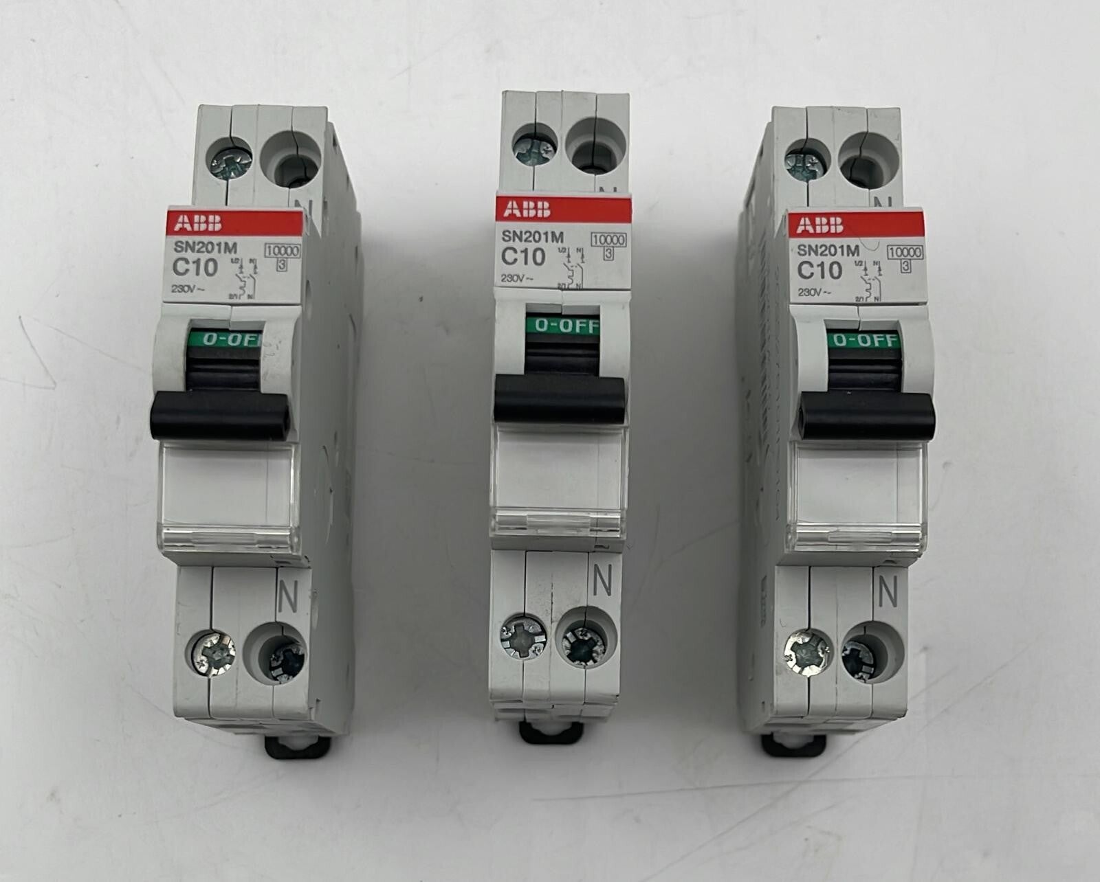 [LOT OF 3 ] ABB SN201M C10 CIRCUIT BREAKER P/N 2CSS275101R0104