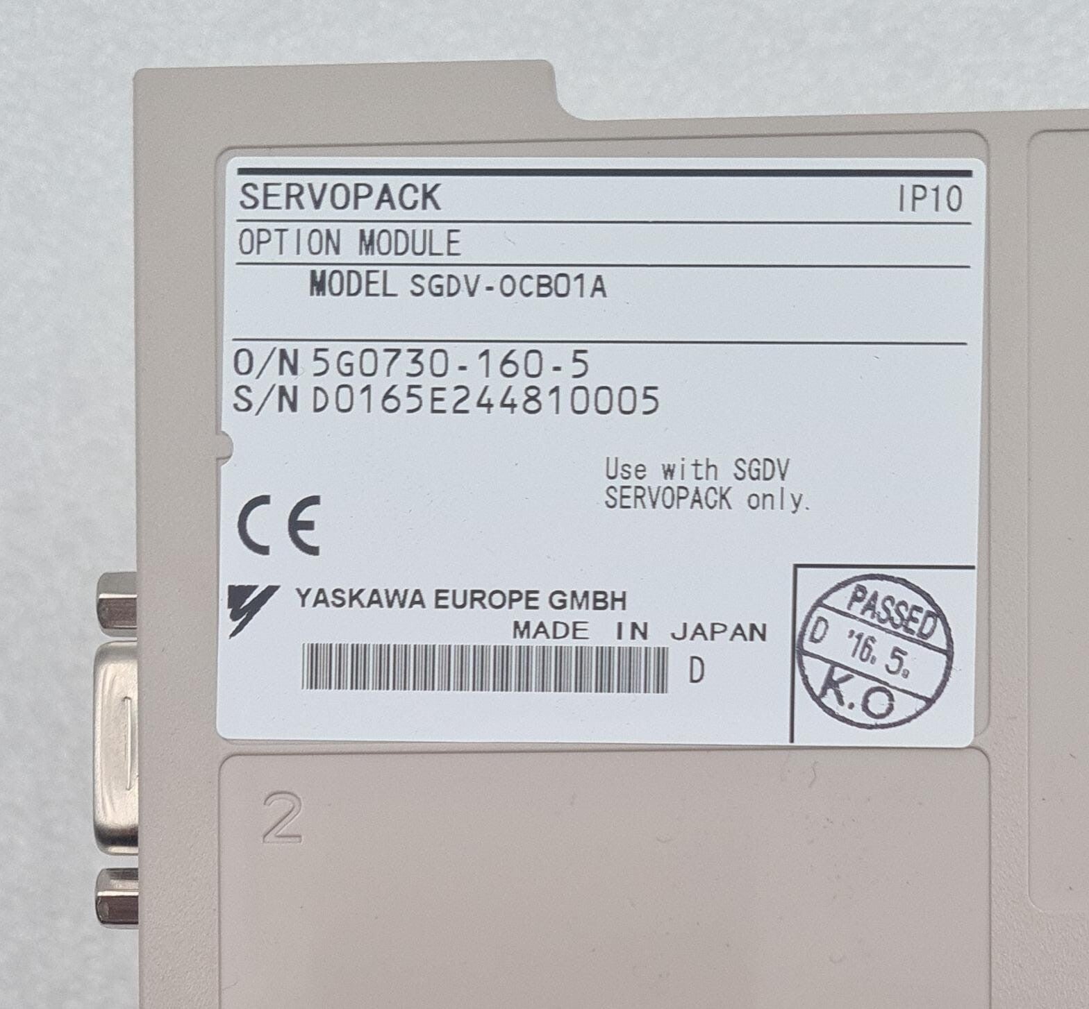 Yaskawa SGDV servo drive power input terminals