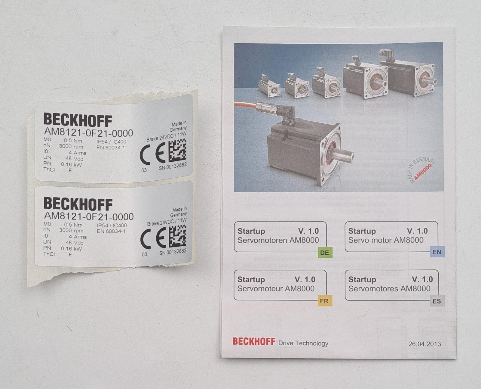 **NEW** BECKHOFF AM8121-0F21-0000 Servo Motor 3000rpm 0.16kW 24VDC