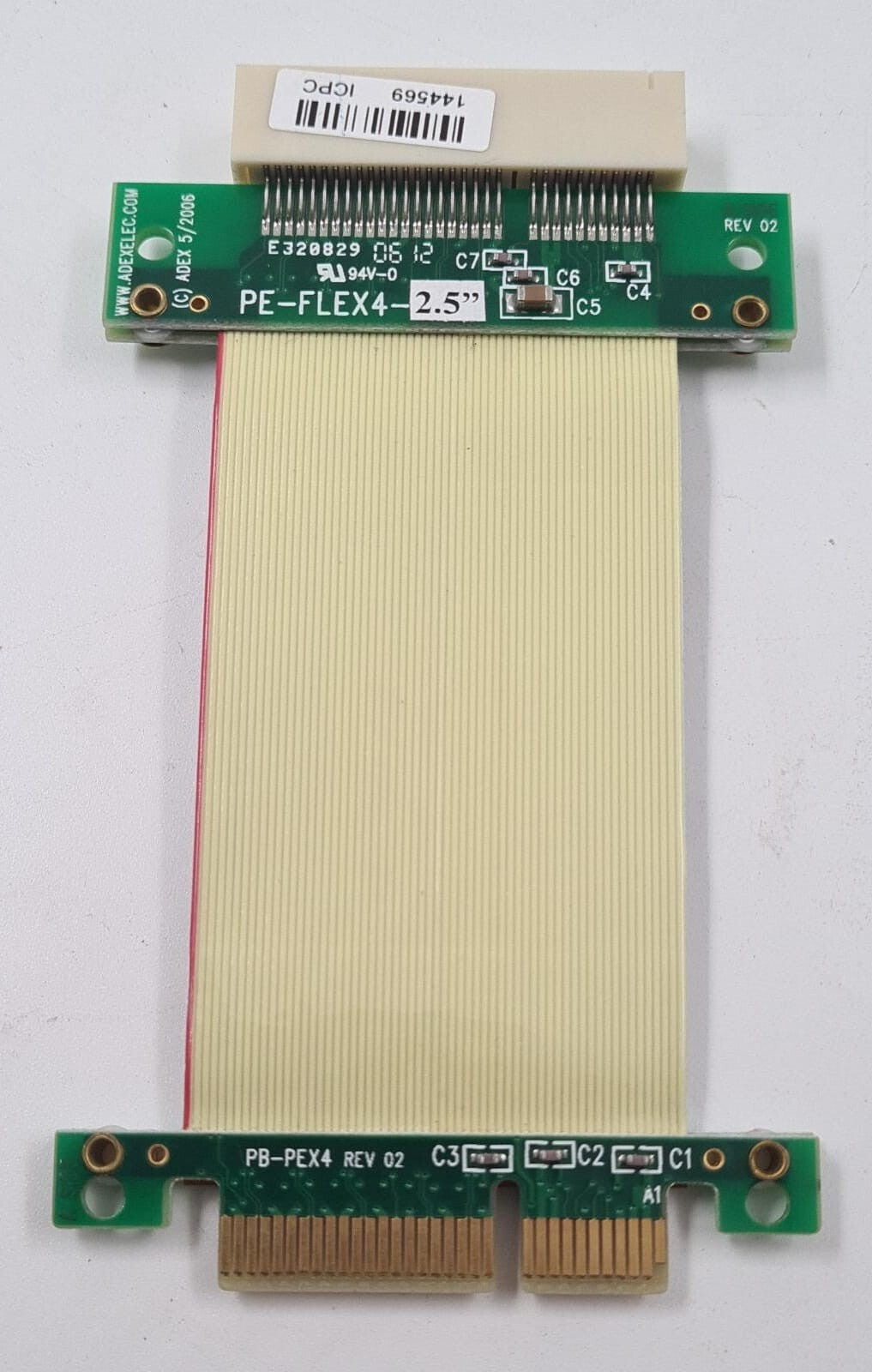 [LOT 3] NEW - ADEX PE-FLEX4-2.5" to PB-PEX4 REV 02 Flexible Cable PCI Extender