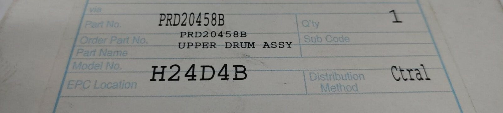 JVC PRD20458B UPPER DRUM FINAL ASSEMBLY H24D4B