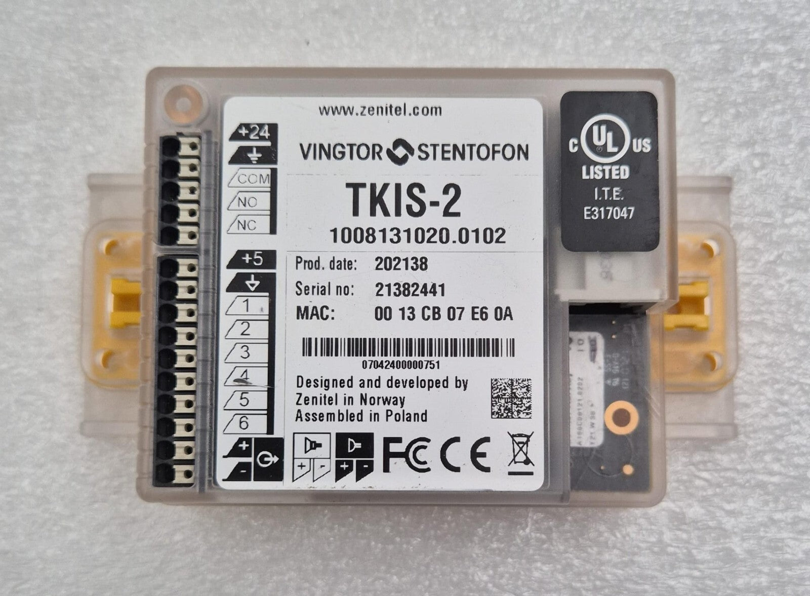 Voip Module For Controller Zenitel TKIS-2 VoIP Intercom Module 1008131020