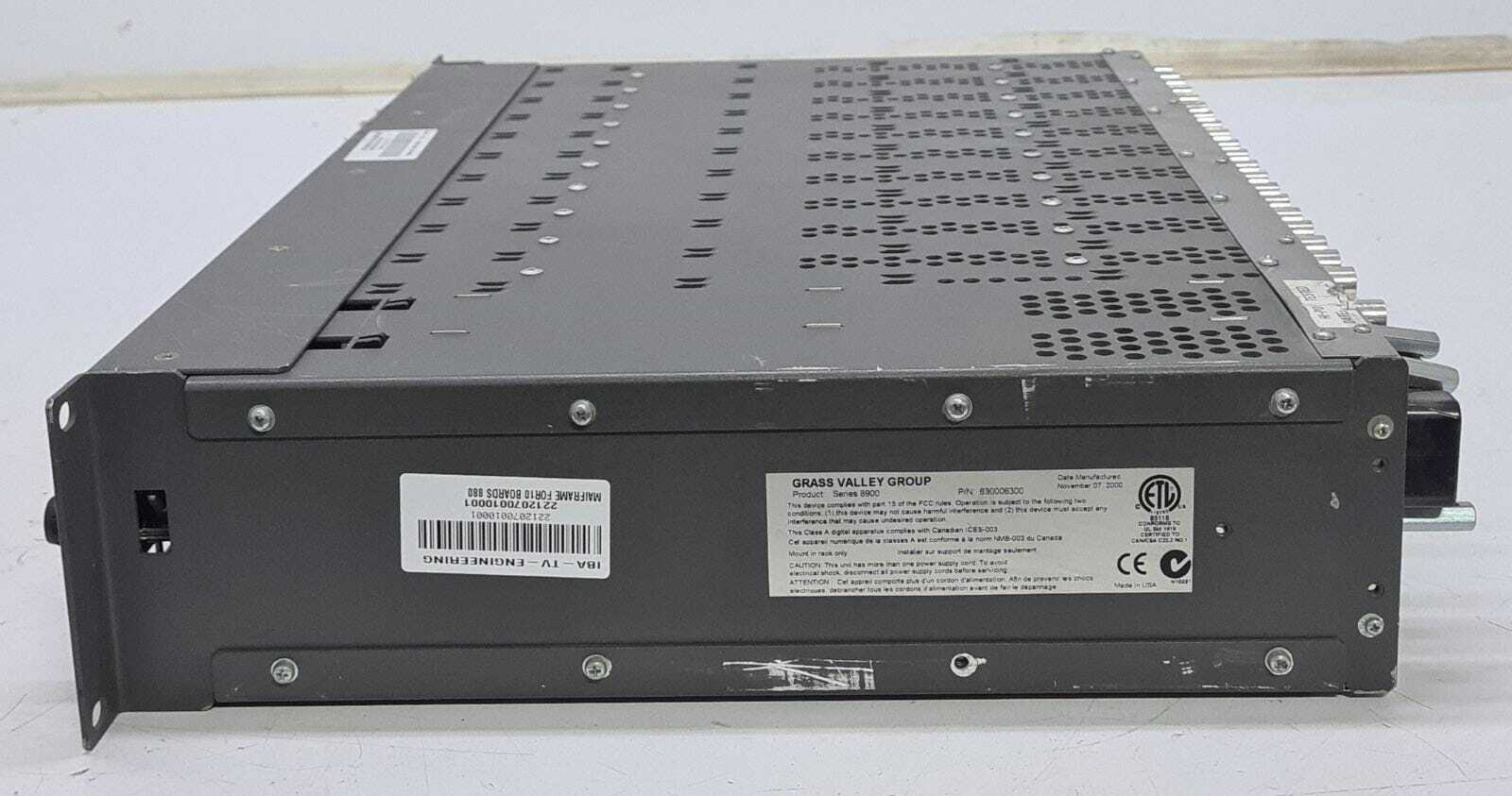 Grass Valley 8900 Series 10 Slot Frame w/ 10x 8802 & 2x Condor 2XS14181 PSU
