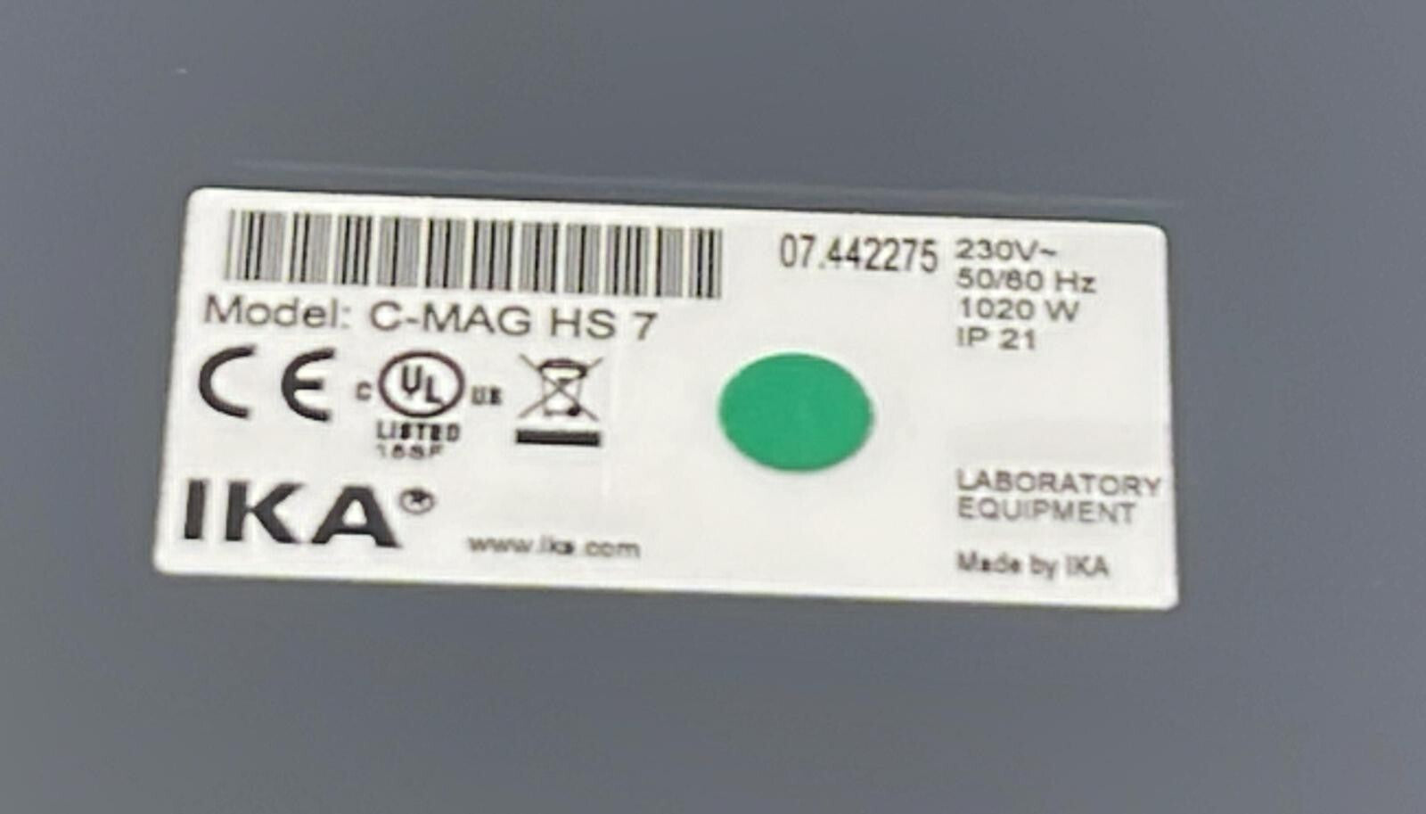 IKA C-MAG HS7 Hot Plate Magnetic Stirrer Digital Laboratory **AS-IS**