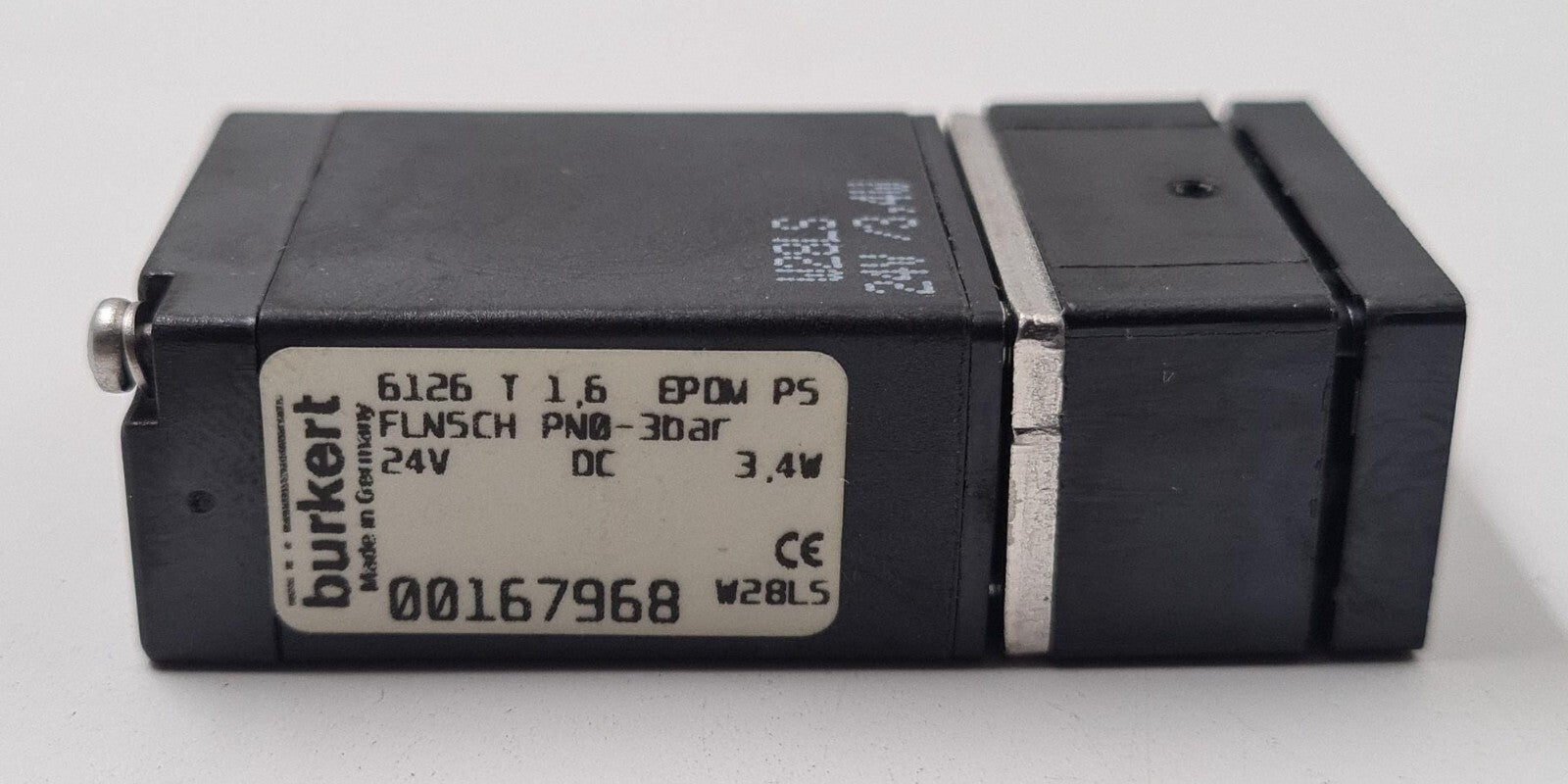 BURKERT 6126 T 1,6 EPDM PS PN0-3bar SOLENOID VALVE 24V DC 3.4W