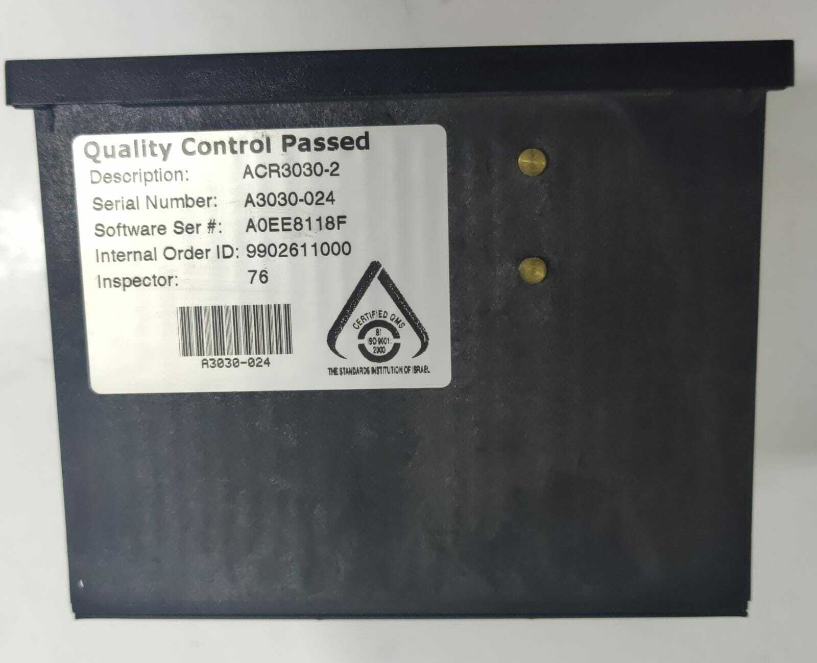 ACR3030-2 model and serial label detail