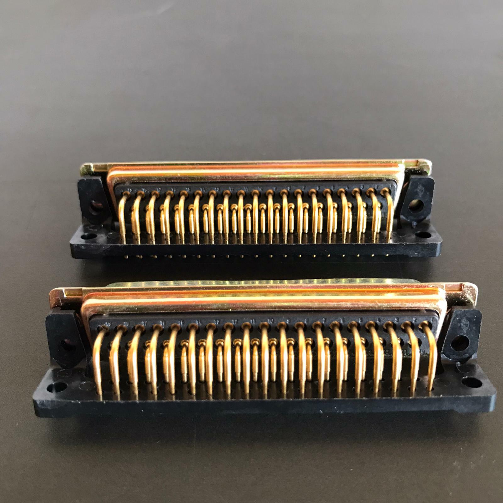 Lot of 2 ITT CANNON DCMM37PL Connector D-Shell PCB Mount RECEPT 37 Contacts