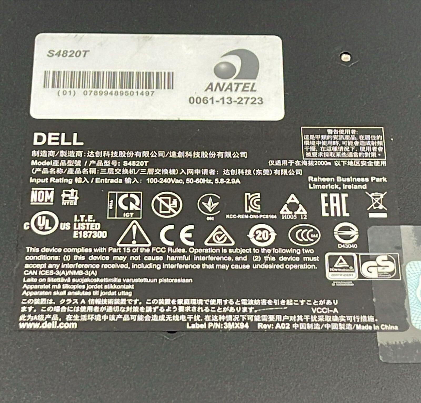 Dell Force10 S4820T 48-Port 10GbE Network Managed Ethernet Switch 02P7Y5