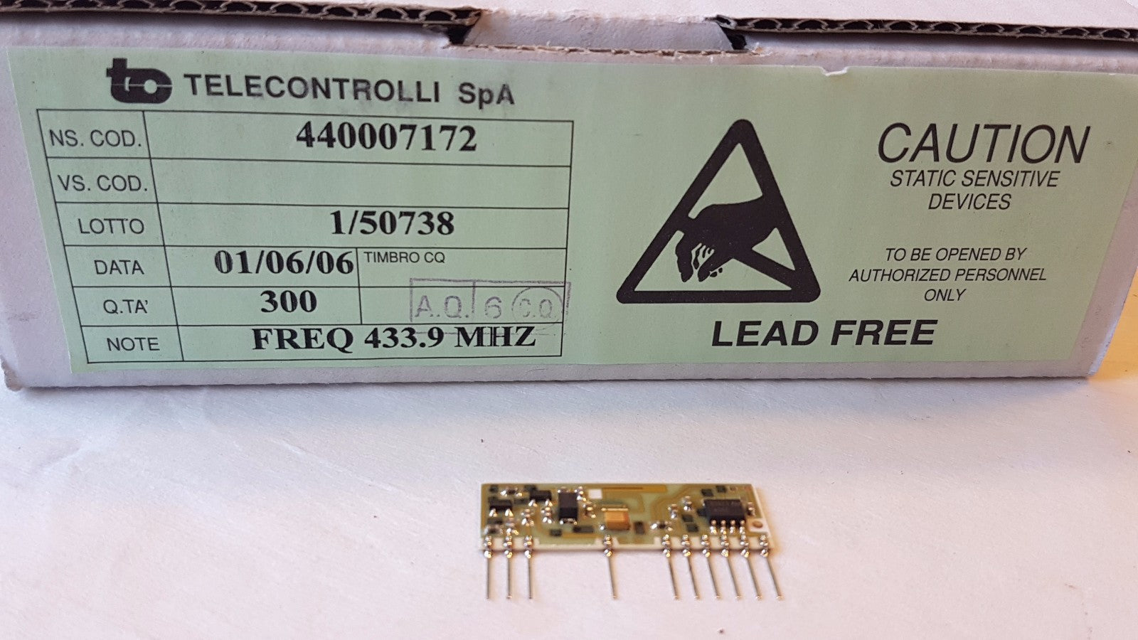 [LOT 10 PCS] Telecontrolli RR10 433.92 AM Receiver 440007172 Wifi Transceiver