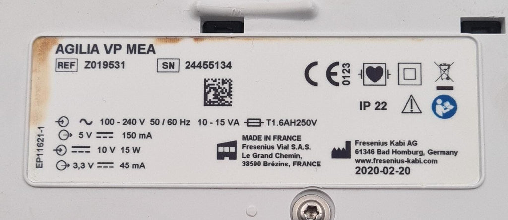 FRESENIUS KABI AGILIA VP MEA Infusion Pump REF Z019531 - FOR PARTS