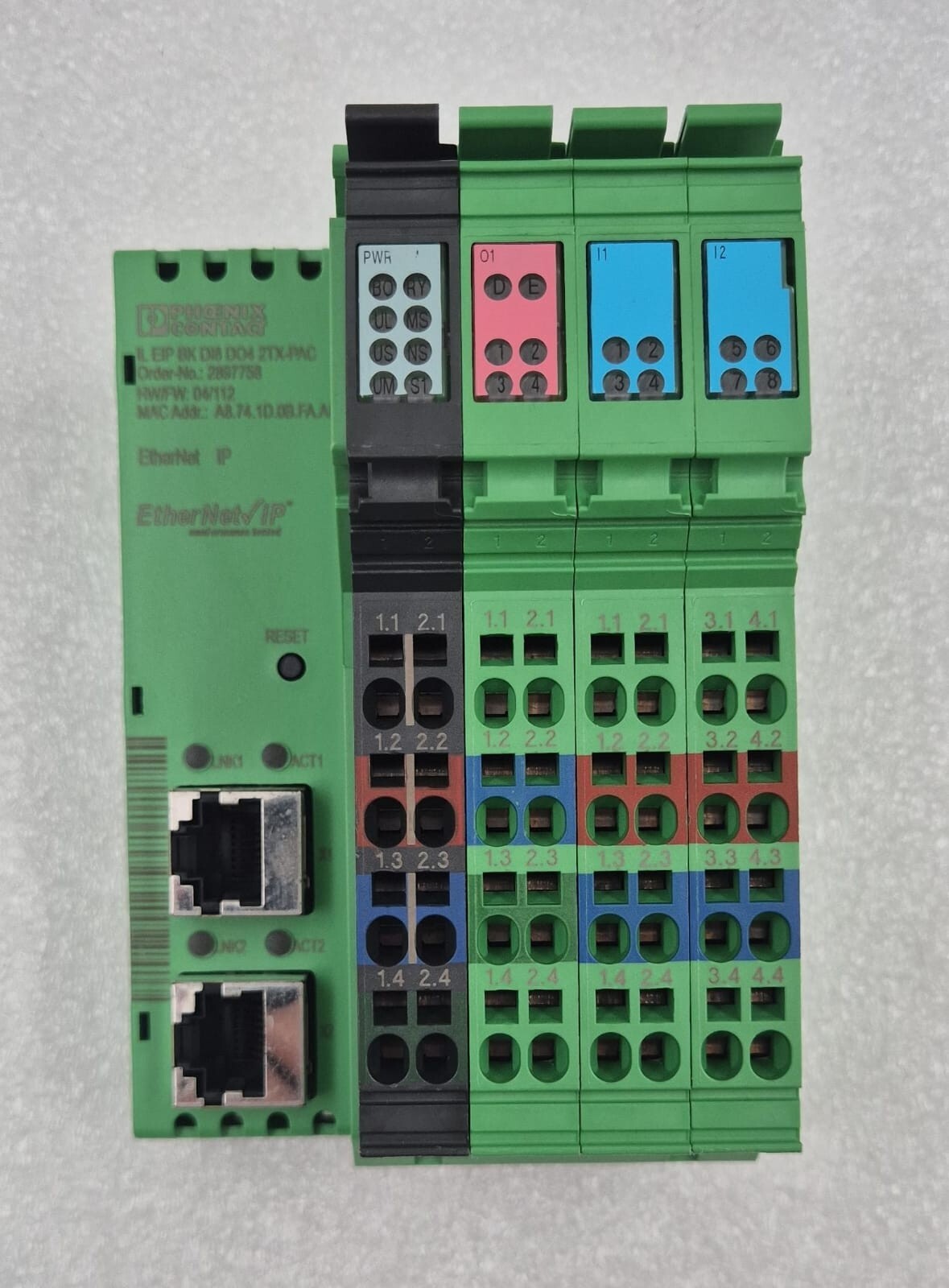 PHOENIX CONTACT IL EIP BK DI8 DO4 2TX-PAC 2897758 Ethernet IP Bus Coulper