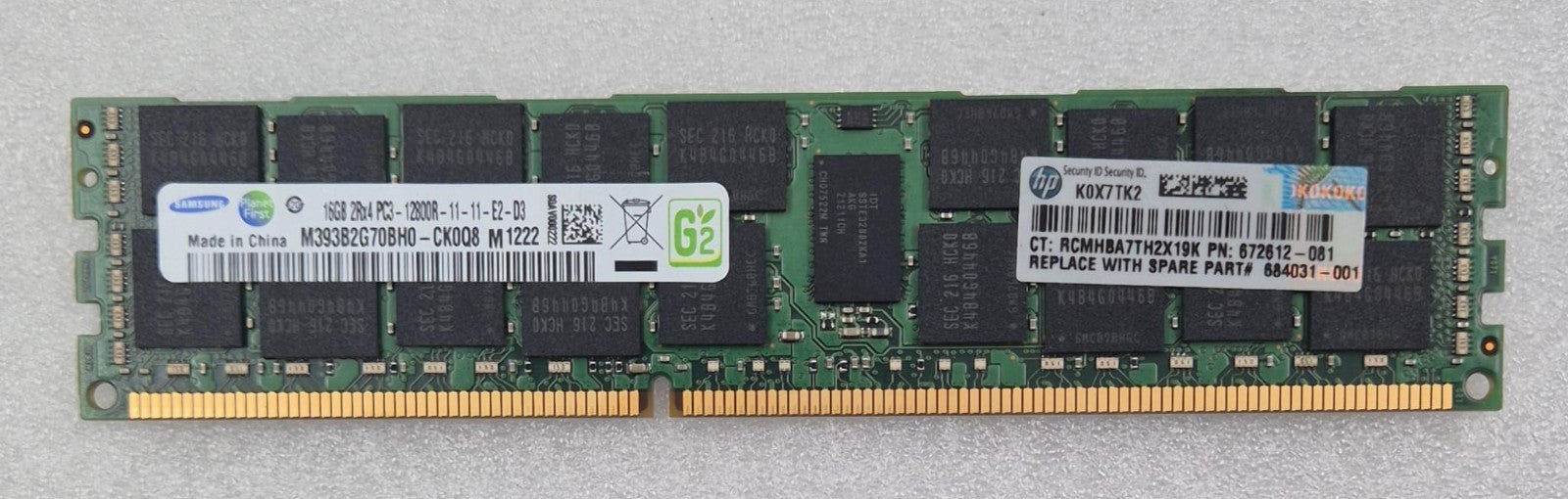 Samsung 16GB 2Rx4 PC3-12800R RDIMM single module view