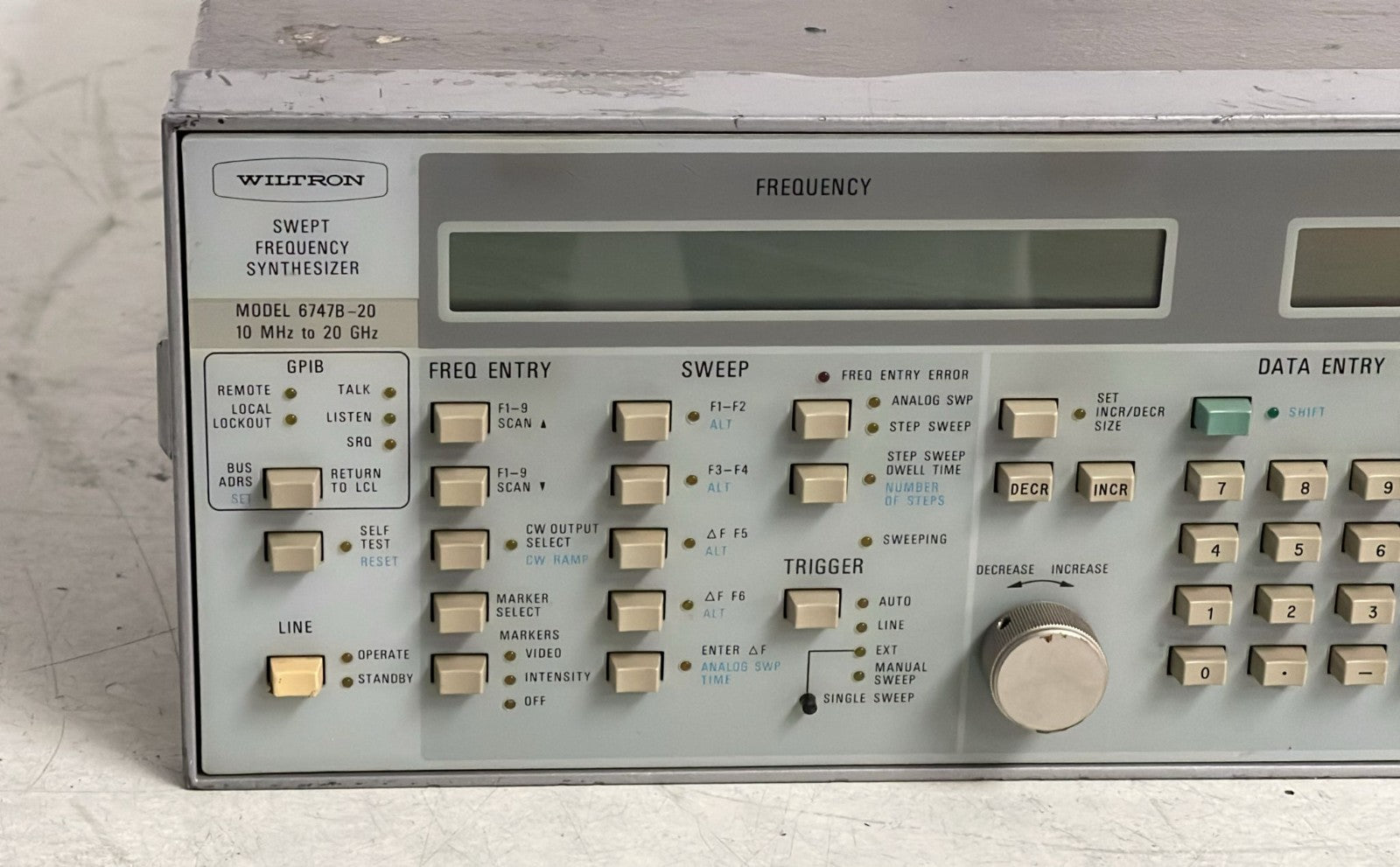 Wiltron Model 6747B-20 Swept Frequency Synthesizer 10MHz 20GHz