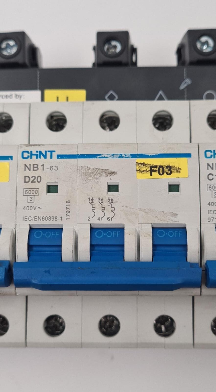 CHINT NB1-63 D6 & D20 & C10 3-pole & NBH8-40H C10 & C4 circuit breaker switch