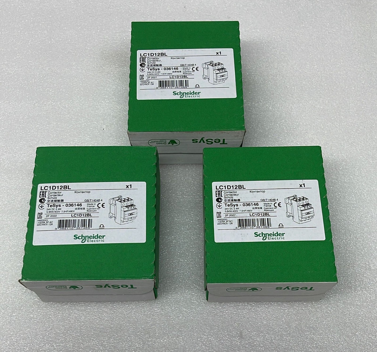 [LOT OF 3] NEW- Schneider Electric LC1D12 BL Relay Contactor