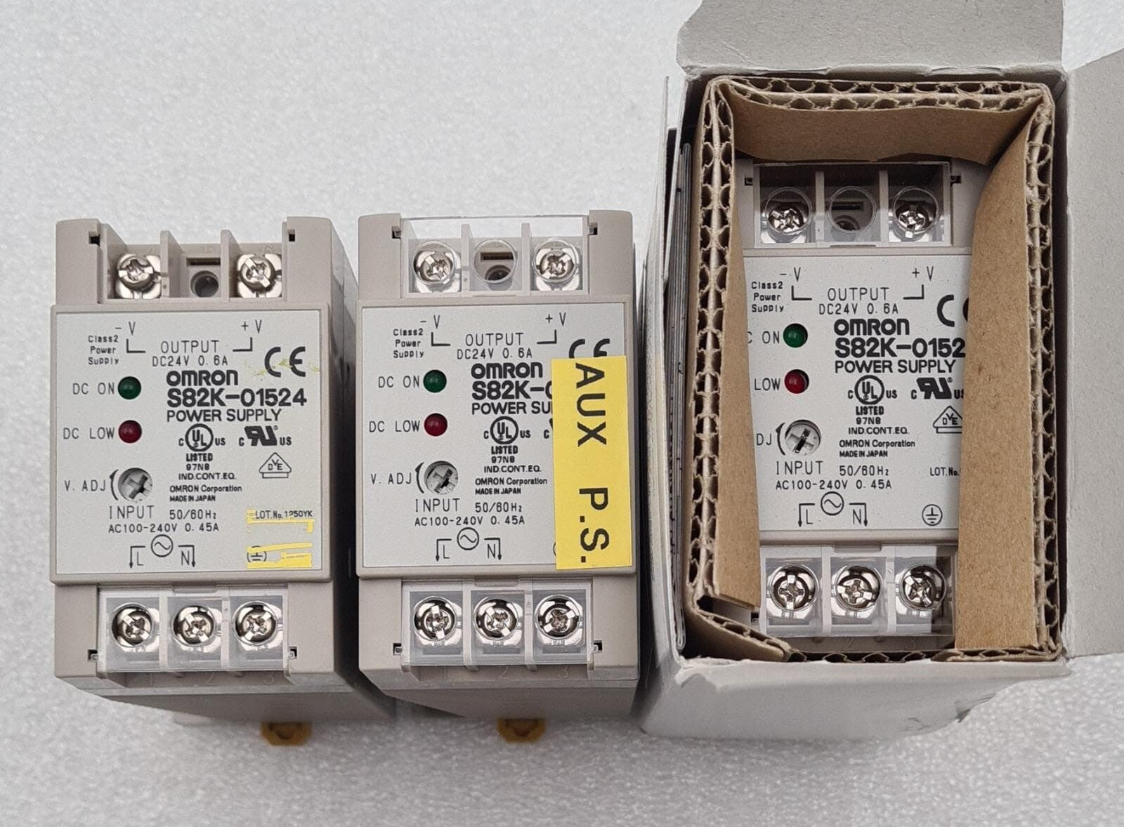 [LOT 3] NEW - OMRON S82K-01524 Switching Power Supply 24V 0.6A 100-240VAC