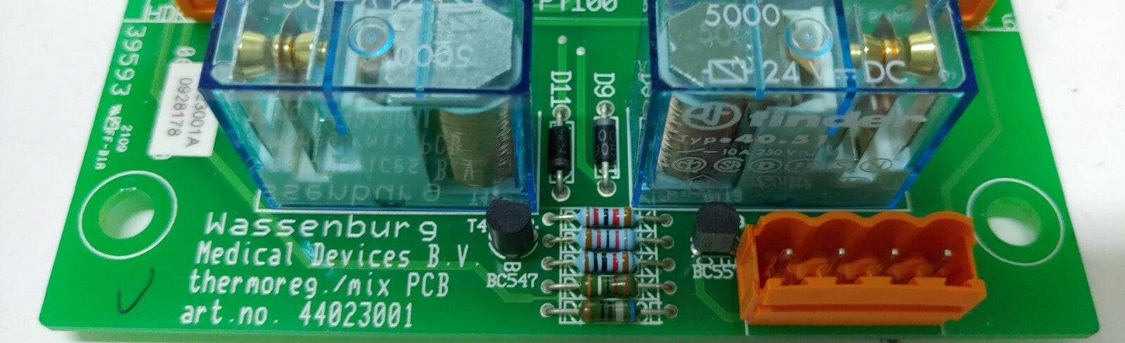 WASSENBURG MEDICAL DEVICES B.V. PCB BOARD 44023001 W/ ORANGE Connectors