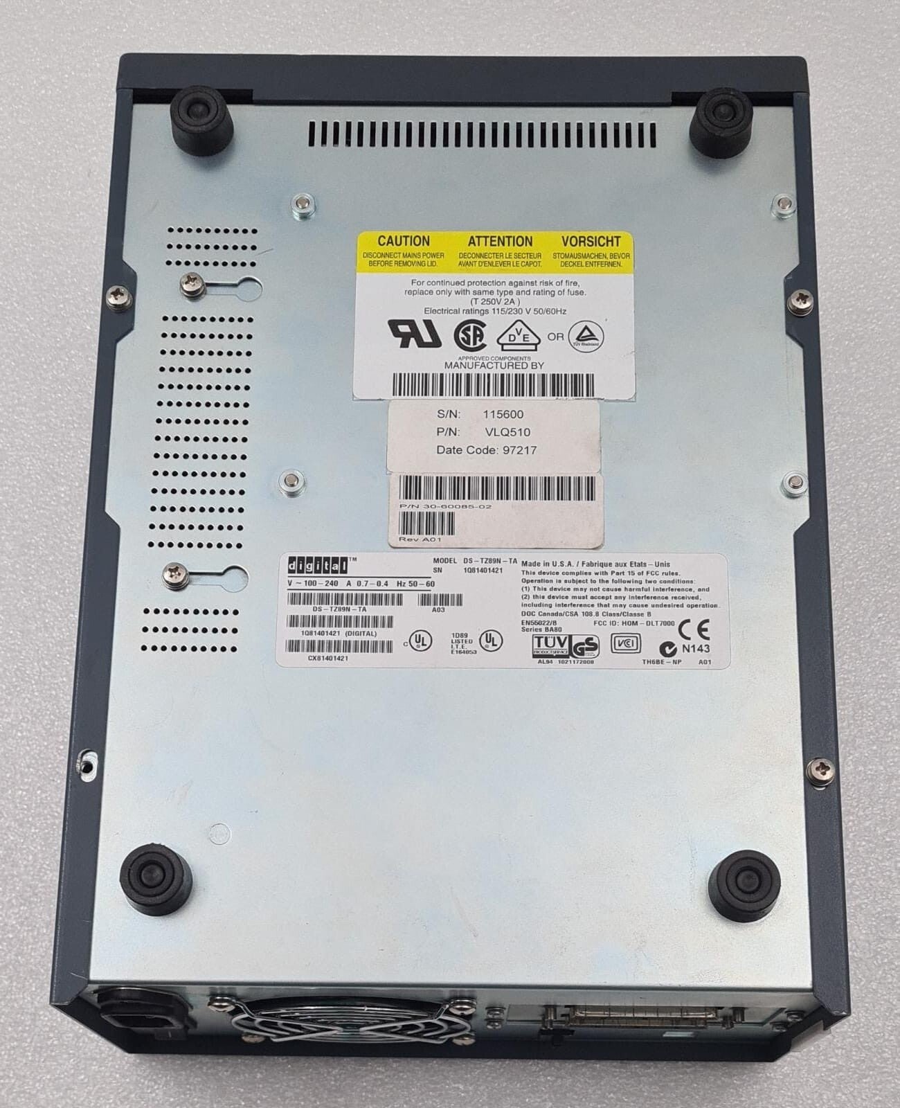 Digital DLT DS-TZ89N-TA DLT7000 SCSI External Tabletop Drive Module