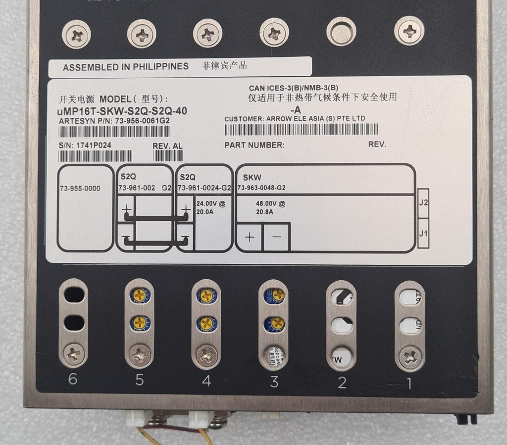ARTESYN microMP uMP16T-SKW-S2Q-S2Q-40 P/N: 73-956-0061G2 Power Supply