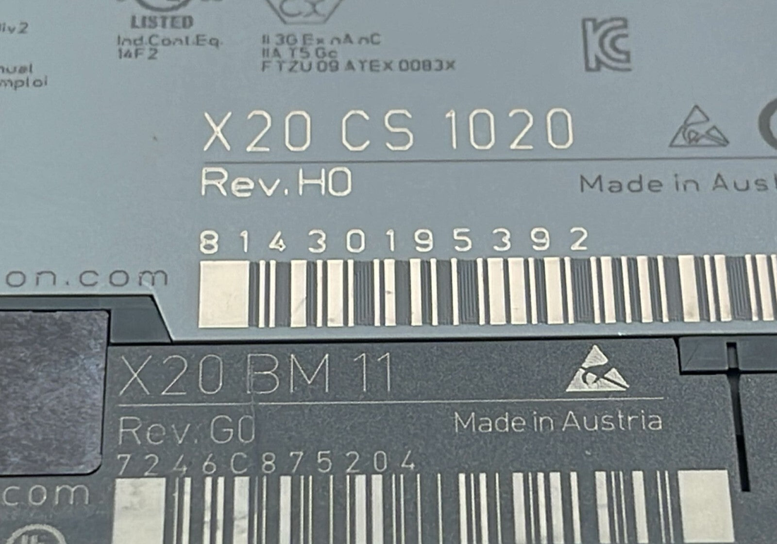 B&R Automation X20 CS 1020 Digital Control Module W/ X20 BM 11