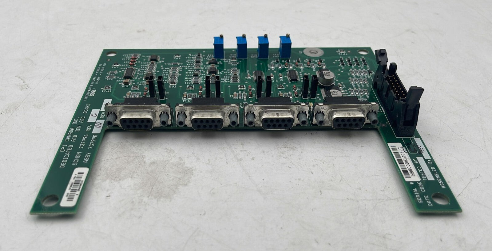INDICO X-Ray Dedicated AID ION CPI Board PWB 737998 SCHEM 737996 PWB 737997