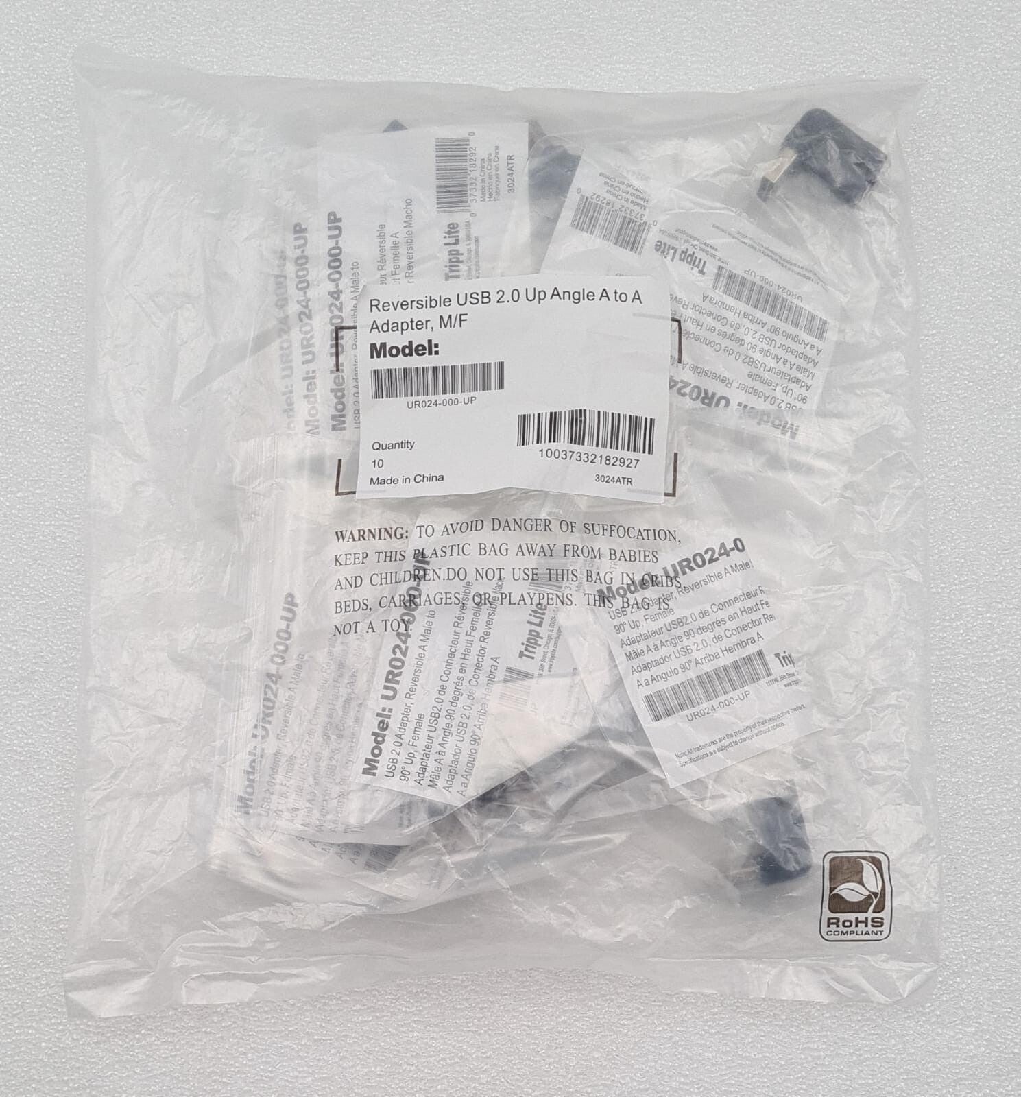 [LOT 10] NEW SEAL- Tripp Lite UR024-000-UP Universal Reversible USB 2.0 Adapter