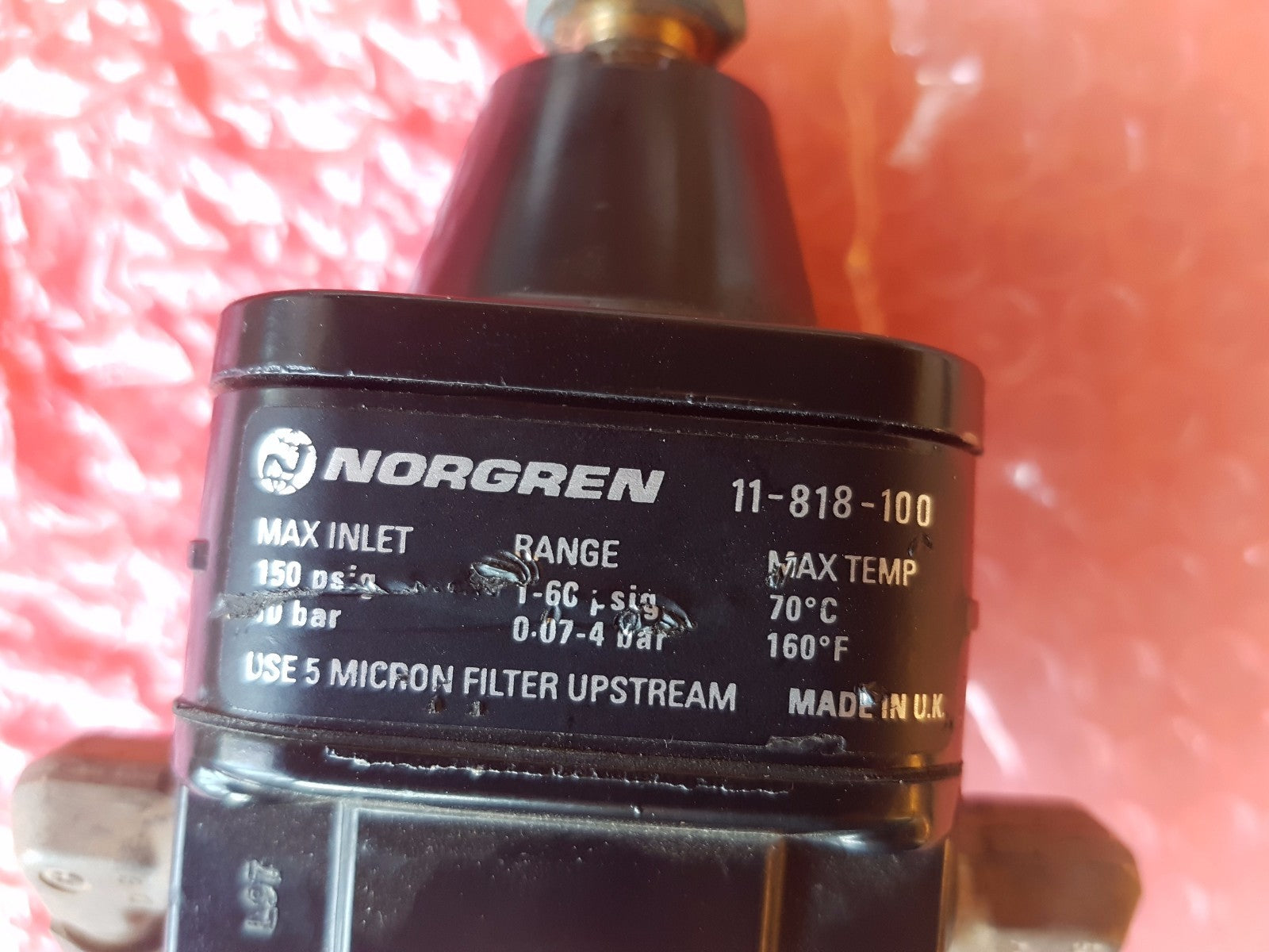 Norgren 11 818 100 Air Pressure Regulator 0.07 4 Bar 150 Psi