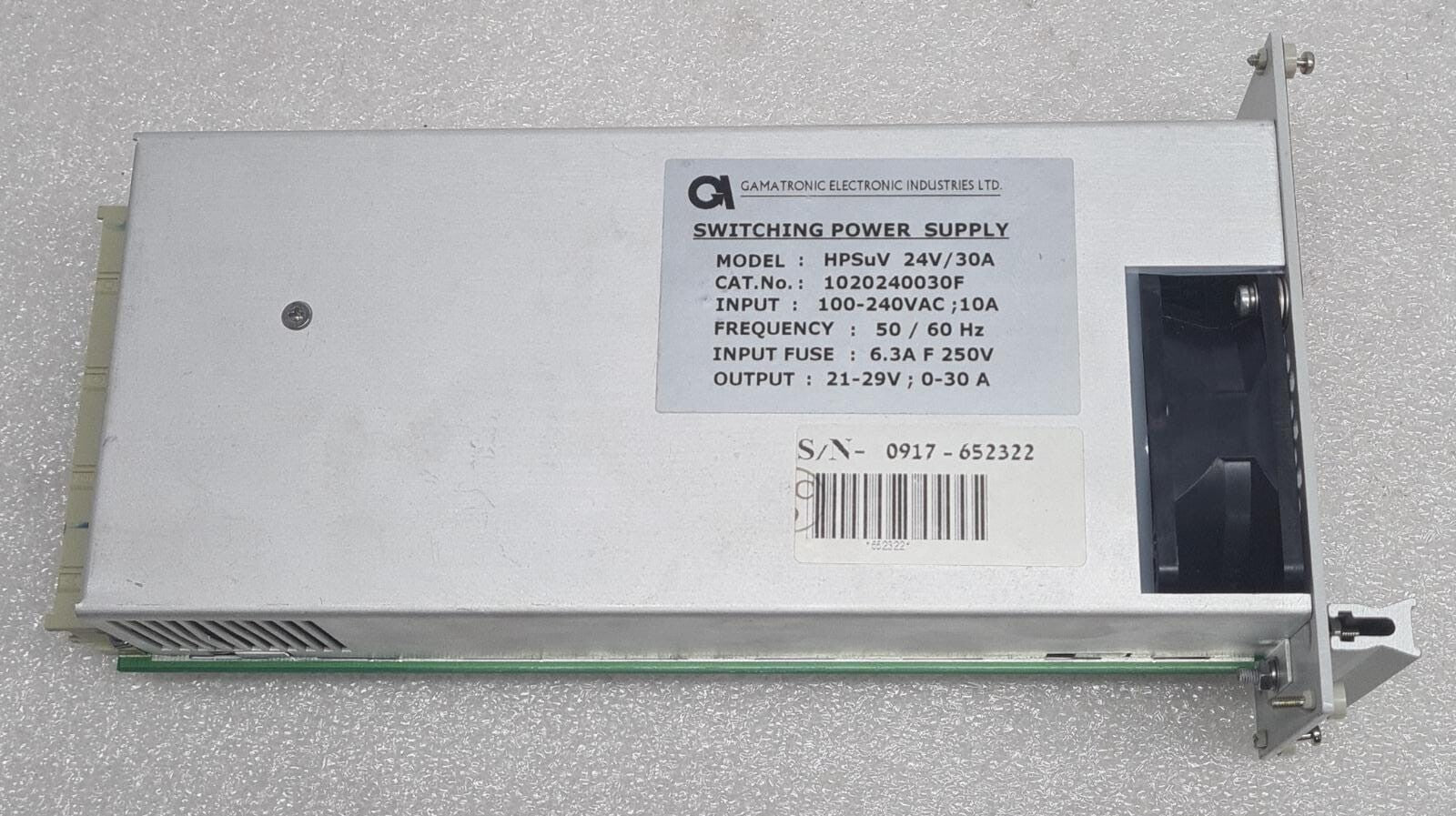 NEW - GAMATRONIC HPSuV Rectifier 1020240030F Switching Power Supply 24V 30A