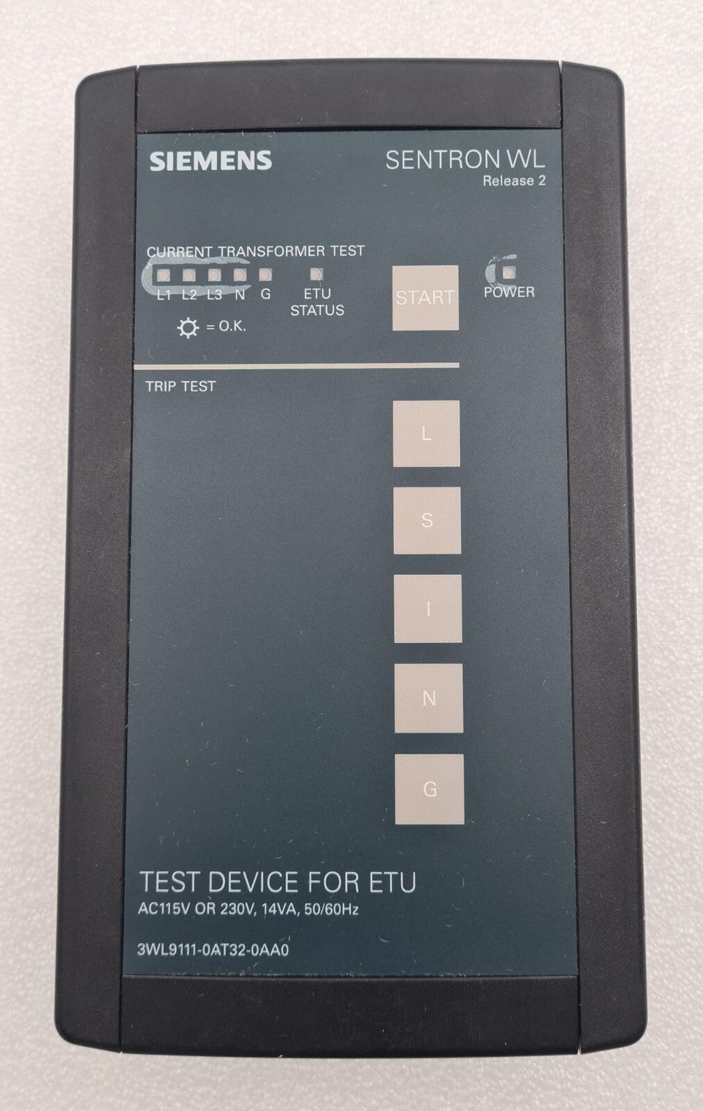 FOR PARTS - SIEMENS SENTRON WL Release 2 3WL9111-0AT32-0AA0 Test Device For ETU