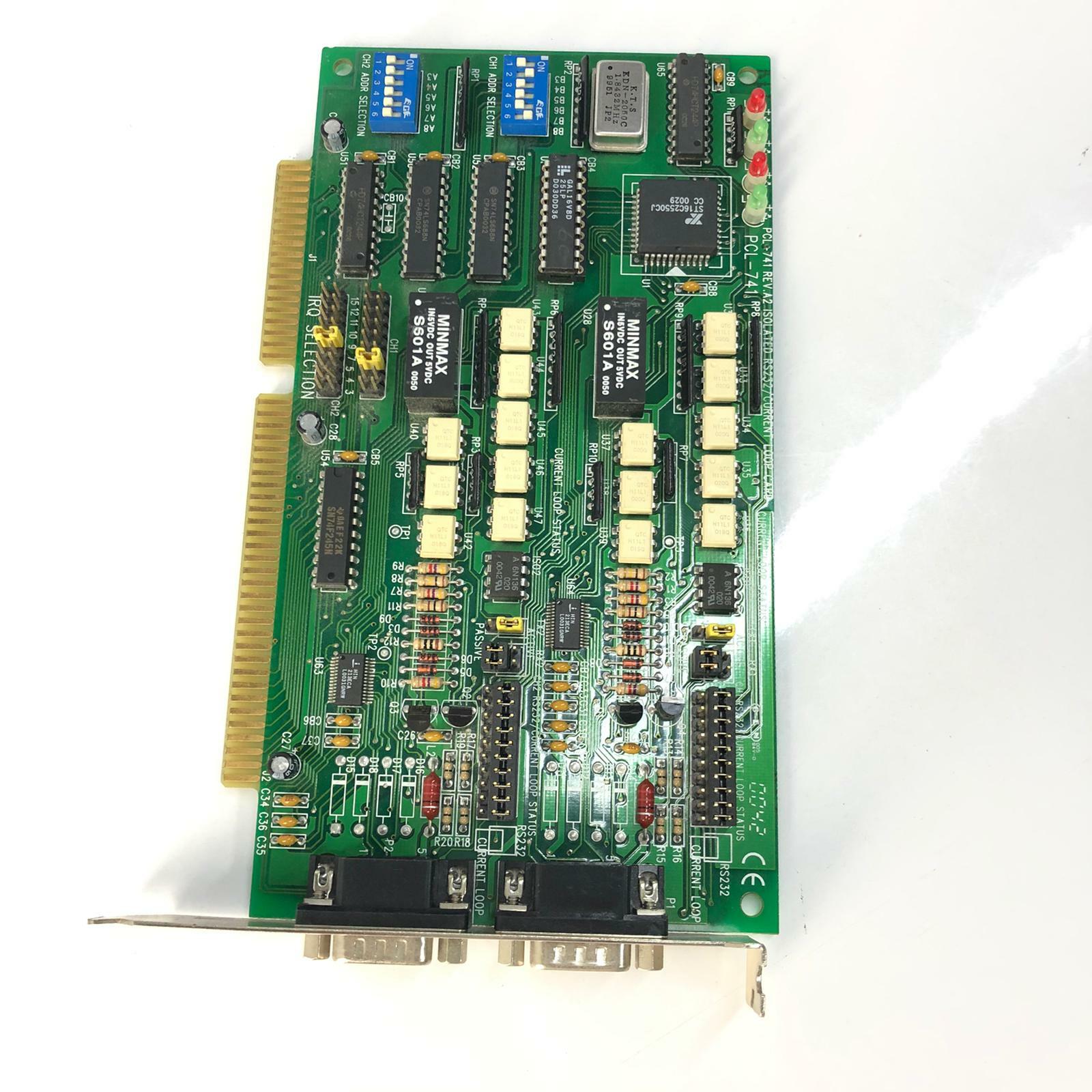 Advantech PCL-741 Rev a2 Isolated Rs232 Current Loop 2 port Communication Card