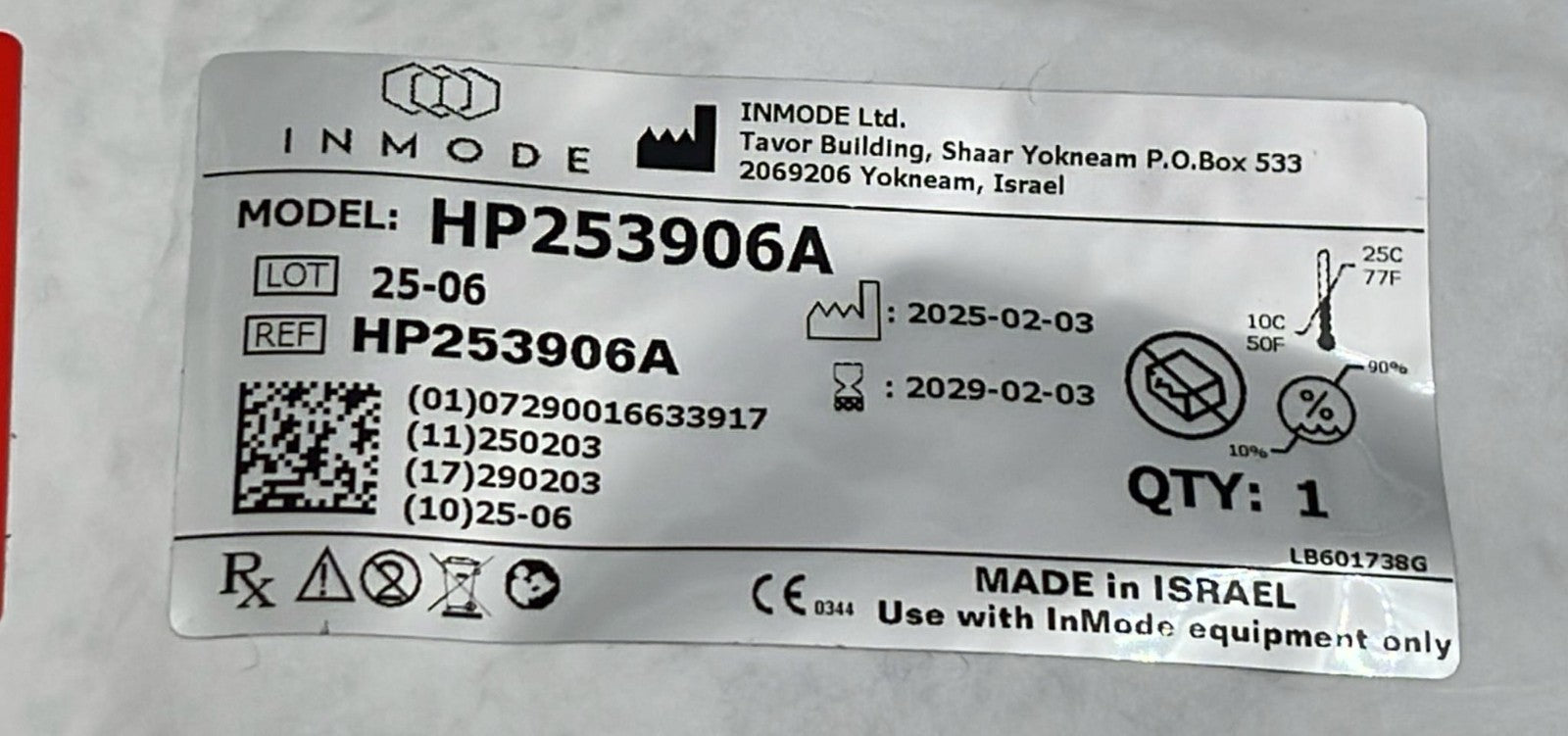 InMode BodyTite Dual Sensor Applicator RF Handpiece HP253906A