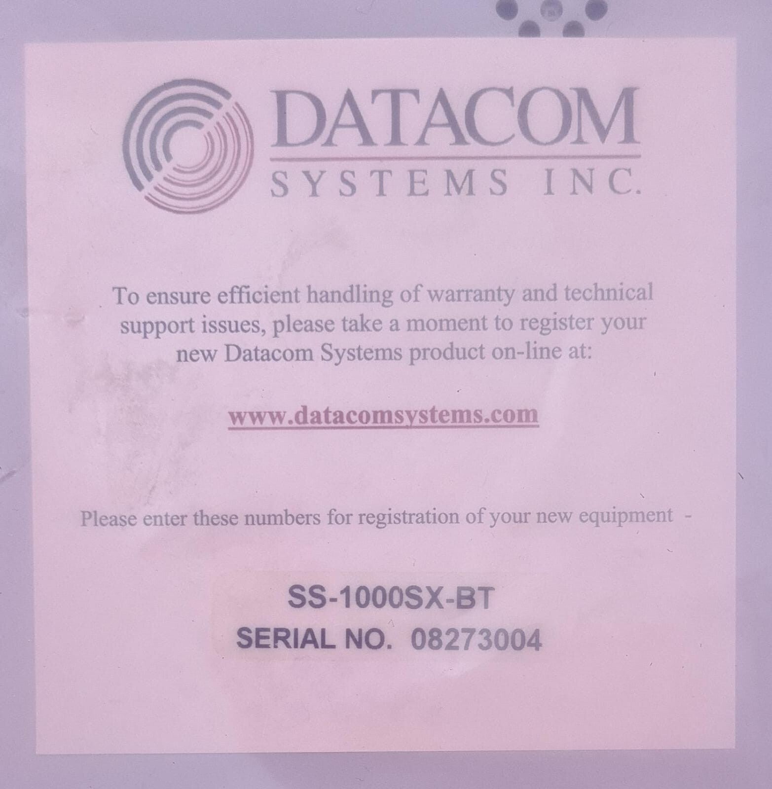 NEW- DATACOM SINGLE Stream SS-1000SX-BT TAP SPLITTER 10MB LAN, 100MB LAN, GigE