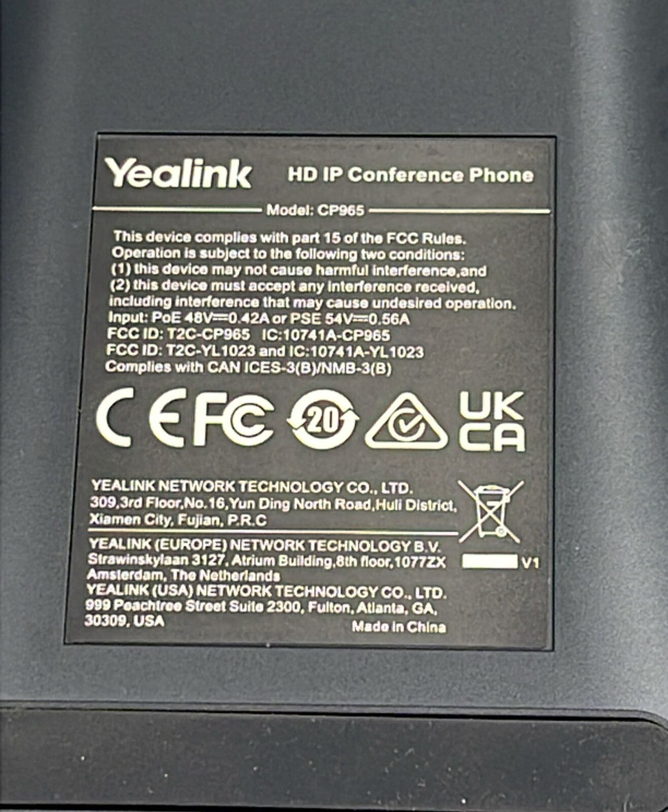 Yealink CP965 HD IP Conference Phone